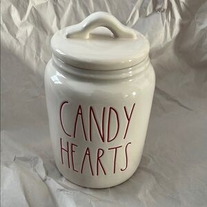 Rae Dunn Candy Hearts Small Canister - White